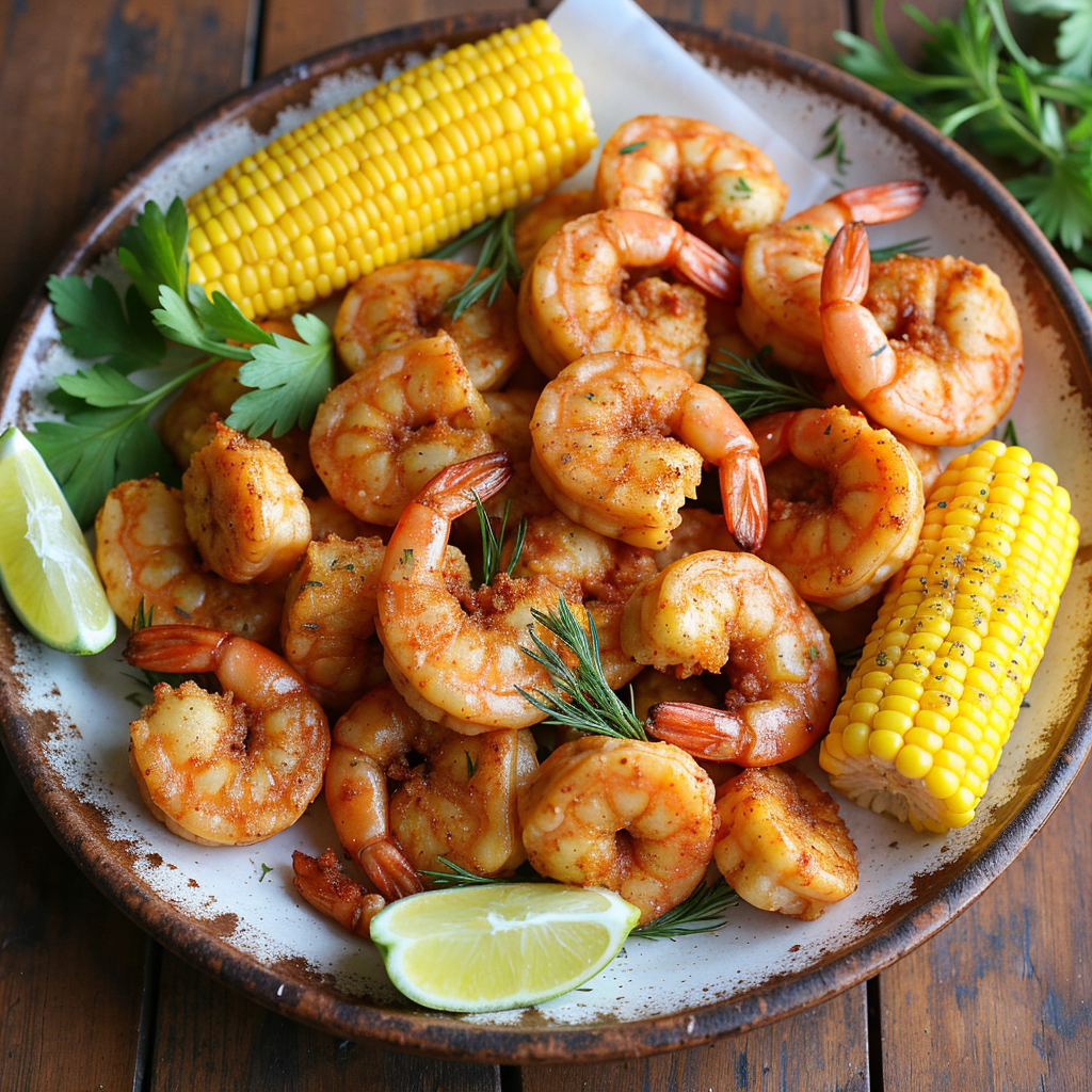 Thumbnail for Quick Cajun Shrimp and Corn in the Air Fryer – 25-Minute Dinner Bliss - Food Recipe